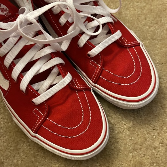 Vans Sk8-Hi Sneakers Size 9.5 Color Red White - Picture 9 of 11